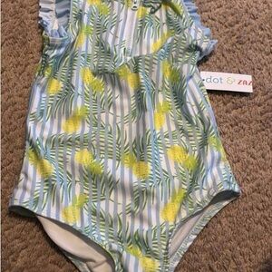 Blue and Yellow Pineapple Swimsuit